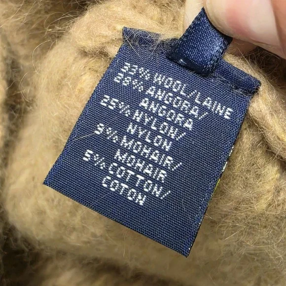 Ralph Lauren Sport Sweater Vest Women's M Brown Mohair Wool Blend Turtleneck - Picture 7 of 9